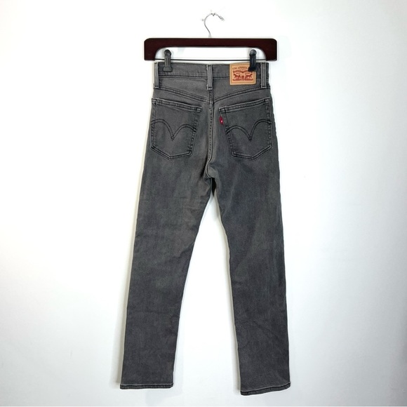 Levis Wedgie straight high rise grey jeans 24 - Picture 5 of 15
